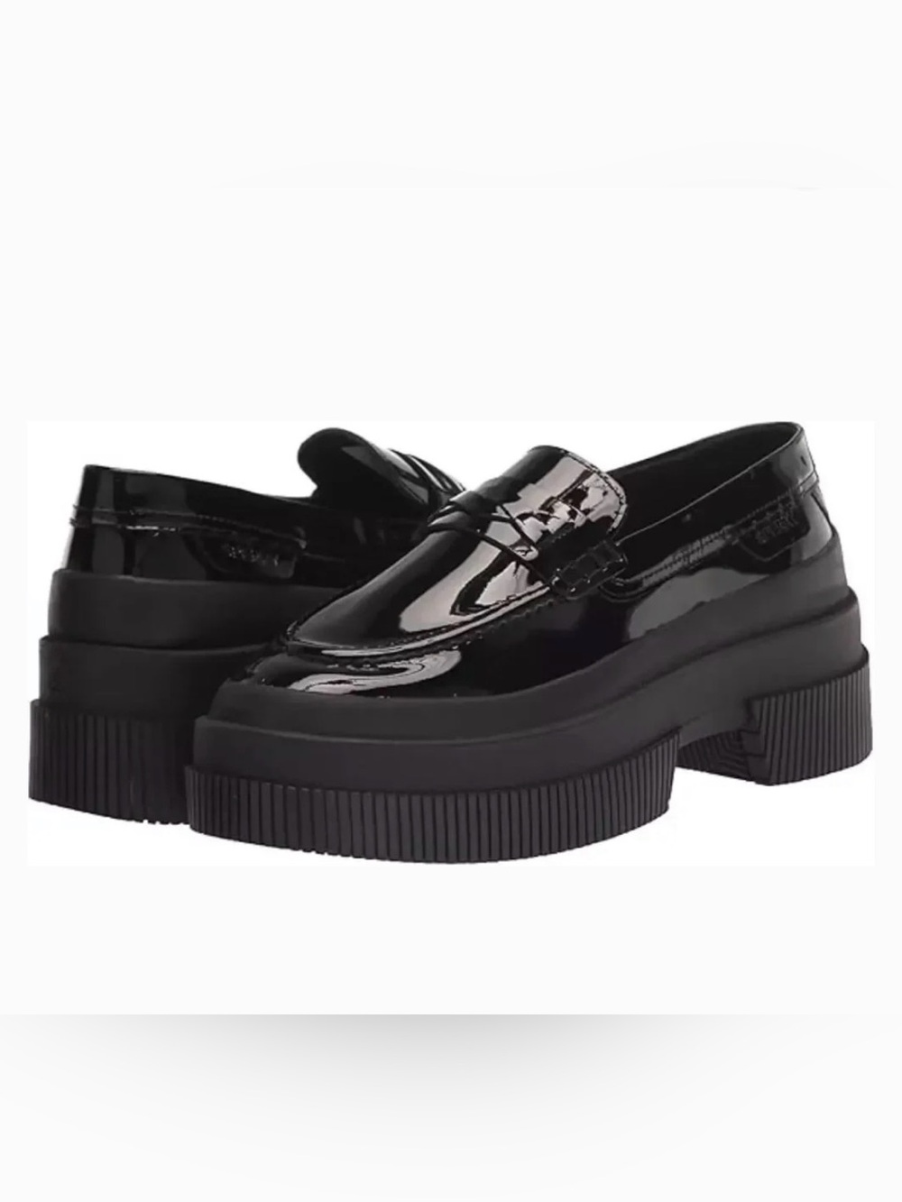 Sperry Highland Platform Loafers Black Leather Chunky Penny Loafers Preppy